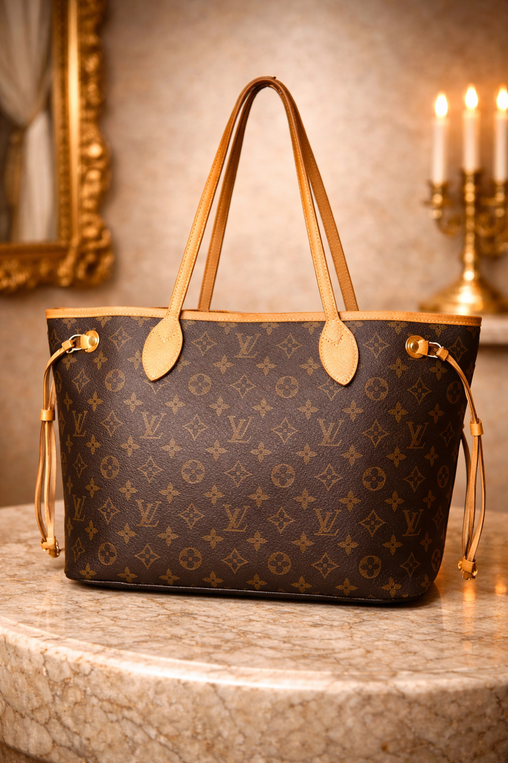 Louis Vuitton Monogram Neverfull Shoulder Bag (Authentic, 2009)